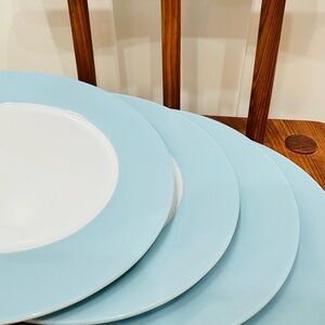 Set of 4 IKEA 365 Susan Pryke Blue Turquoise Salad Bread Dessert Plate